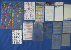 #25 NEW Lot-15 Alphabet Letters Numbers Stickers Cardmaking Scrapbook 2 Missing