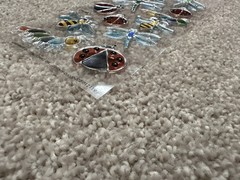 Stained Glass Insect Butterfly Ladybug Dragonfly C-thru Stickers New Loose Sheet