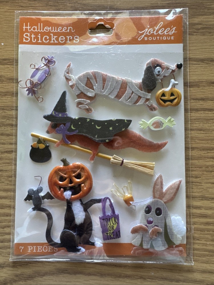 RARE Jolees 3D HALLOWEEN ANIMALS Sticker Scrapbook Stickers Jolee’s