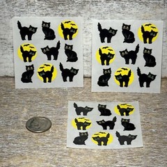 Lot of 3 VTG Sandylion Stickers Pods Assorted Halloween BLACK CATS 27 Counts