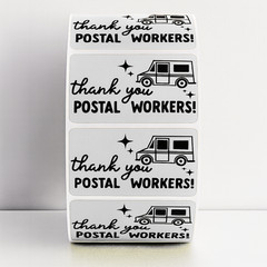 thank You Postal Workers rectangle labels | thermal sticker labels packaging