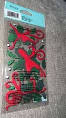 Jolee’s Christmas Red & Green Glitter Flourishes & Holly Scrapbooking Stickers