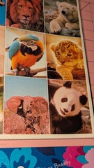 Vintage Gibson Stickers Animals Flying Polar Bear Giraffe Panda 1 Sheet READ