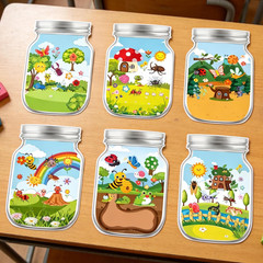 Insects Stickers Crafts Bulk, 24PCS DIY Craft Jar Stickers for Spring/Summer Act