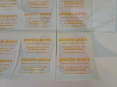 Lot 16 Vintage 1983 Stickers Illuminations Puzzle Pairs Pig, Bunnies, Horse NOS