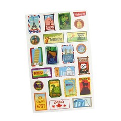 Highlights Kids Educational Sticker Sheet World Travel Adventure Country Names