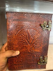 600 pages large tree of life journal | leather diary | 7 x 10, brown