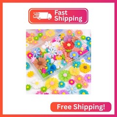 Niangzisewing Lots Random 100pcs Daisy Flower Resin Flatback Flat Backs Scrapboo