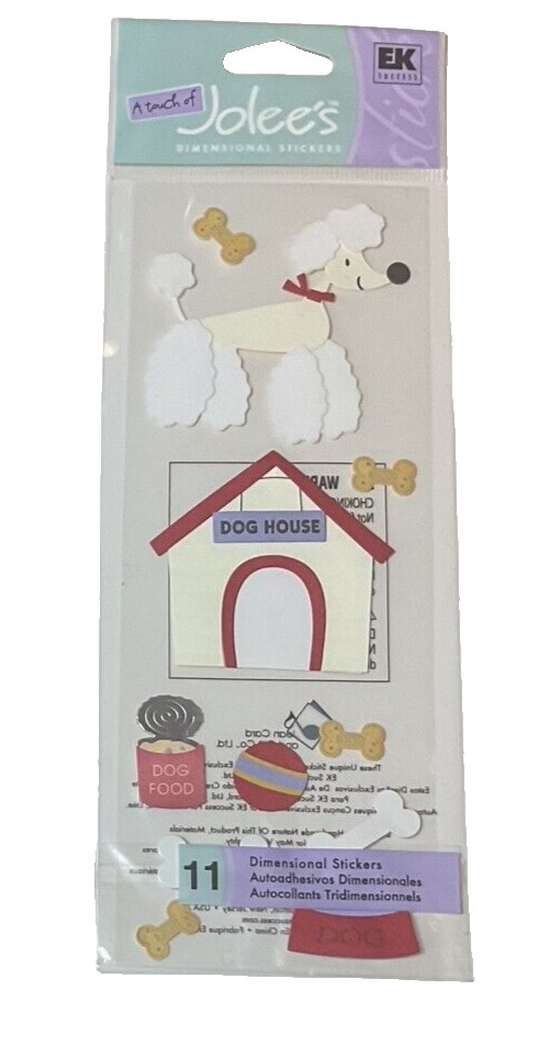 Dog~House~Toys~Bones~Poodle~Touch Of Jolee’s Dimensional Scrapbook Stickers VTG