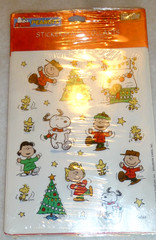 2 Peanuts Snoopy Woodstock Charlie Brown Christmas Stickers Heartline reusable