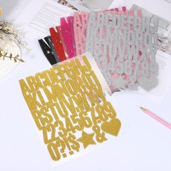 368Pcs 1.6″ Letters Glitter Stickers, 8 Sheets Gold Numbers for Scrapbooking