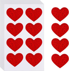 Heart Stickers, Valentines Stickers for Kids, 1.5 Inch 240PCS Glitter Red Lar…