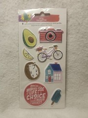 Amy Tangerine Puffy Embossed Stickers by AC – 8/PKG – Scrapbooking FREE SHIPPING