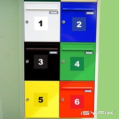iSYFIX White Consecutive Number Stickers – 1 to 50, 3-inch, 1 set – Vinyl Sel…