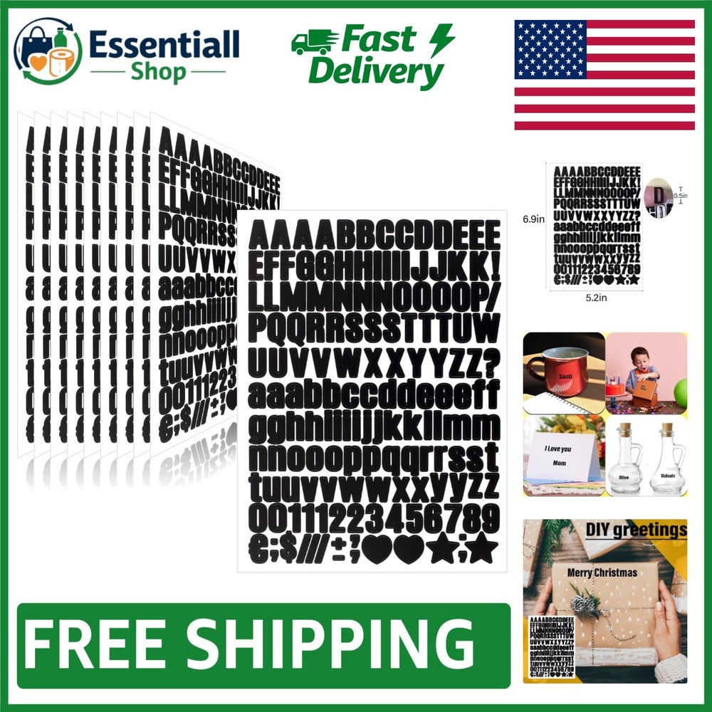 1550 Self-Adhesive Vinyl Letter Stickers – Ideal for Indoor and Outdoor Use