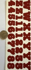 DEEP RED 3/4” ALPHABET Stickers(2 sheet)Making Memories •Letters•Number•Words