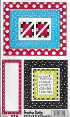 Frame Banner Photo Corner Polka Dots Blue Red Yellow Black Fresh Funky Stickers