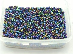 2.0mm 10/0 Peacock Blue Beads 4000 pcs with Storage Box Jewelry Making