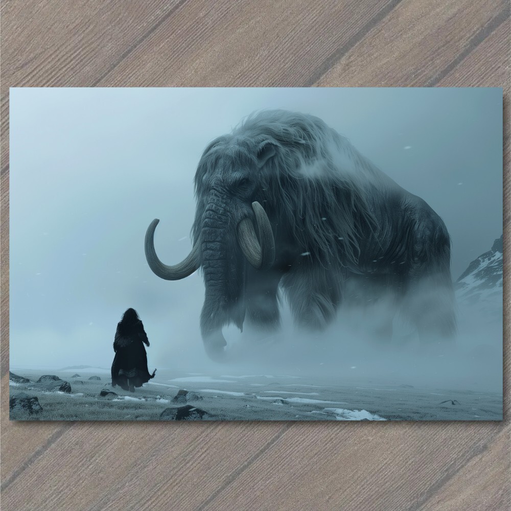 STICKER Woolly Mammoth Elephant Snowy Weird Vibe Strange Unusual Creepy Human