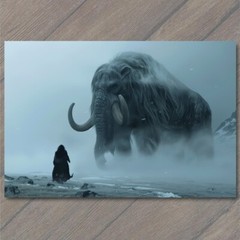 STICKER Woolly Mammoth Elephant Snowy Weird Vibe Strange Unusual Creepy Human