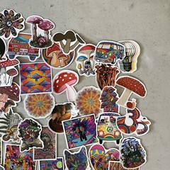STICKERS!!! Assorted Lot Of 150+ Hippy Mushroom Peace Stickers