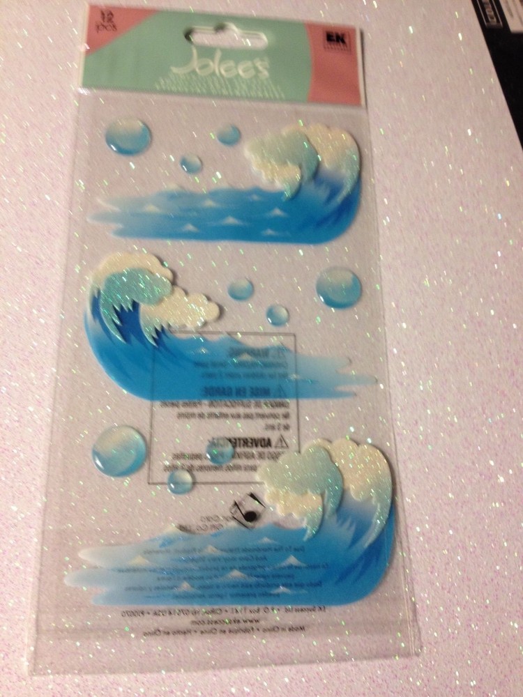 JOLEE’S DIMENSIONAL STICKERS WAVES – OCEAN WAVES – BEACH WATER SEA WAVES 3D NEW