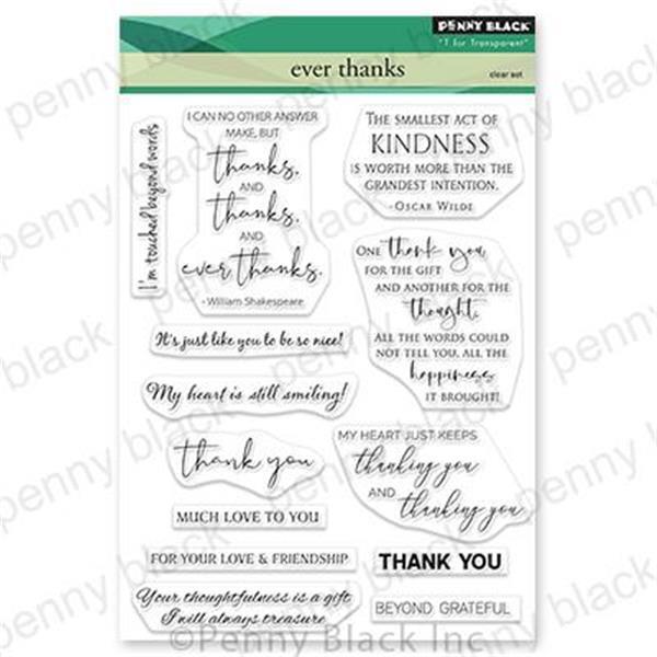 New Penny Black Rubber Stamp Set EVER THANKS THANK YOU clear