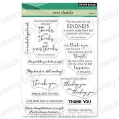New Penny Black Rubber Stamp Set EVER THANKS THANK YOU clear
