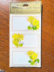 Vintage 1970s Hallmark Spring Flower 18 Sticker Name Tags. MADE IN USA