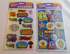 62 Christian Stickers, Rejoice, Trust God (2pkgs-4 Sticker Sheets) Scrapbooking
