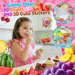 240 Pcs 3D Scratch and Sniff Reward Stickers for Kids & Classroom