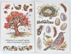 Vintage PSX Designs Stickers SET of 2 Sheets 4″X6″ Autumn/Robin/Birds NEW