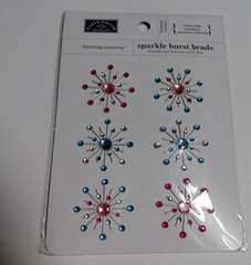 Crafts KF Sparklers Swirl Burst Brads Bling Gems Stardust Pink Blue