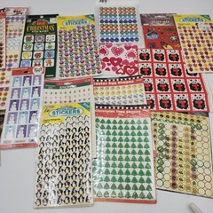 Lot VINTAGE Stickers mini reward Fall Halloween Christmas Hallmark school