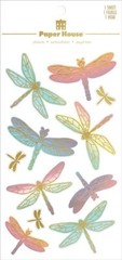 Crafts 3D Layered Stickers PH Dragonflies Dragonfly Watercolors Gold Foil Trim