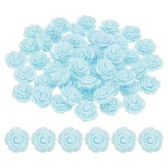 20mm Rose Flower Resin Cabochon, 50 Pcs Mini Rose Flower Resin, Lake Blue