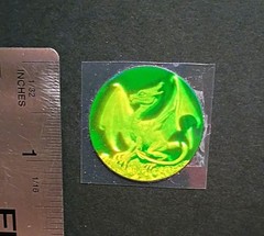 Vintage Stickers 3D Holographic Dragon Sticker Polaroid VERY RARE HTF