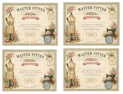 1 Pg Sewing Certificate, Card Toppers Junk Journal Supplies Scrapbook Ephemera