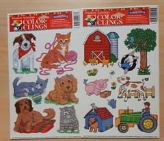 12 Sheets Color- Clings, Alphabet, Animal Clings, Stickers, 155 Clings, New