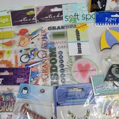 Lot Of Assorted Scrapbook Crafts Embellishments Stickers Family School Sports