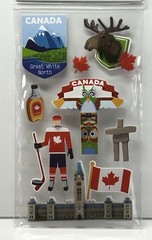 NEW Recollections CANADA Dimensional Stickers MOOSE HOCKEY FLAG