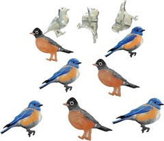 Eyelet Outlet Shape Brads 12/Pkg Blue Bird & Robin