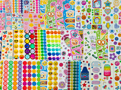 20 Happy Face Good Vibes Sticker Set Food Fruit Dessert Smiley Faces Cartoon Art