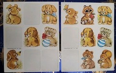 Vintage Stickers 1978 Brandywine Art LTD. Puppy Bunny Squirrel Racoon Incomplete