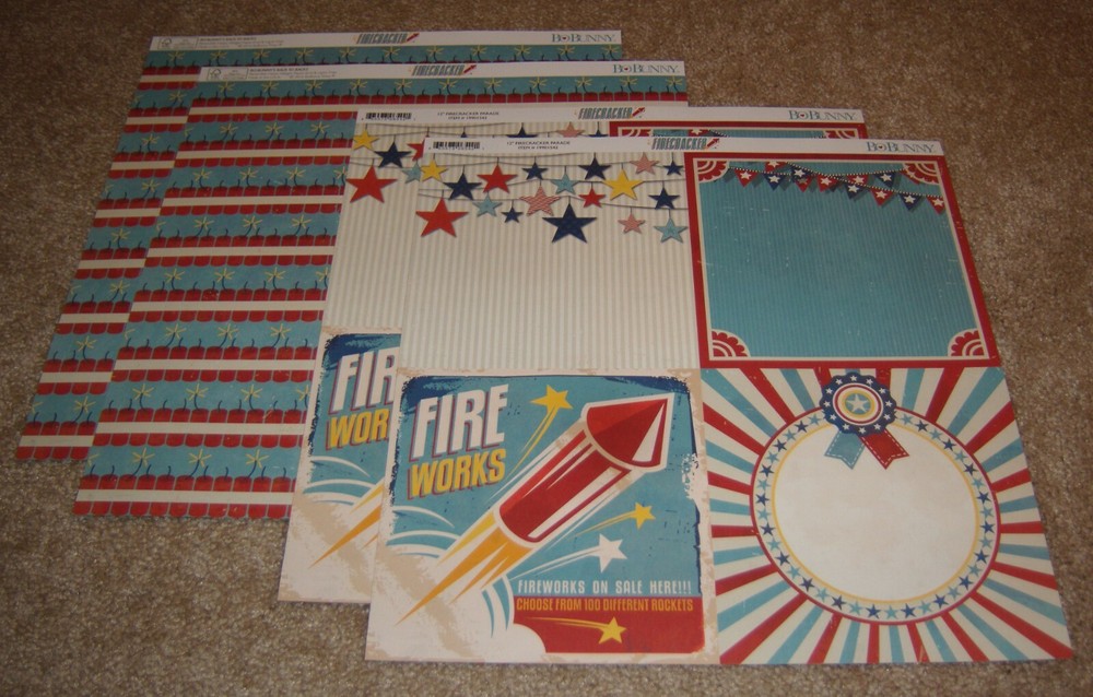 Bo Bunny Double-Sided Paper(4) ~ Firecracker ……Firecracker Parade