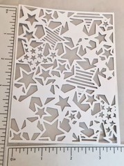 Stars Die Cuts * Stars Panel * Set of Six * White Cardstock * Patriotic Design!