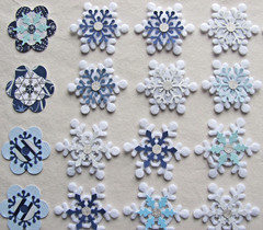Handmade Snowflakes Winter Flowers 50 Felt Paper Christmas Embellishments Cards