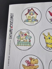 Mary Engelbreit 48 Colorful Stickers Round Seals 6 Designs 1.5″ Teapot Dog House