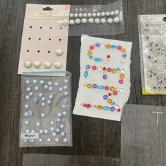 Mixed Scrapbooking Embellishments Lot Rhinestones Stickers Charms Craft
