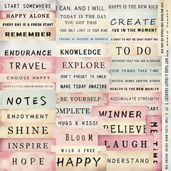 50PCS Boho Word Stickers for Journaling, Vintage Motivational Quote Stickers for